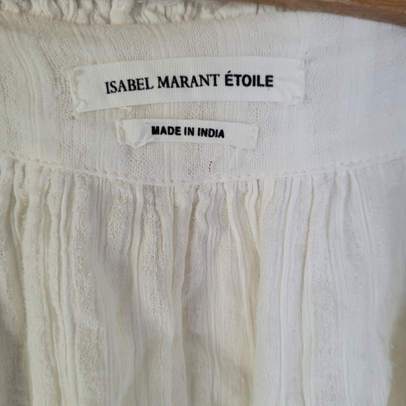 Isabel Marant Etoile cream crinkled cotton sleeveless blouse M/L - Picture 3 of 8